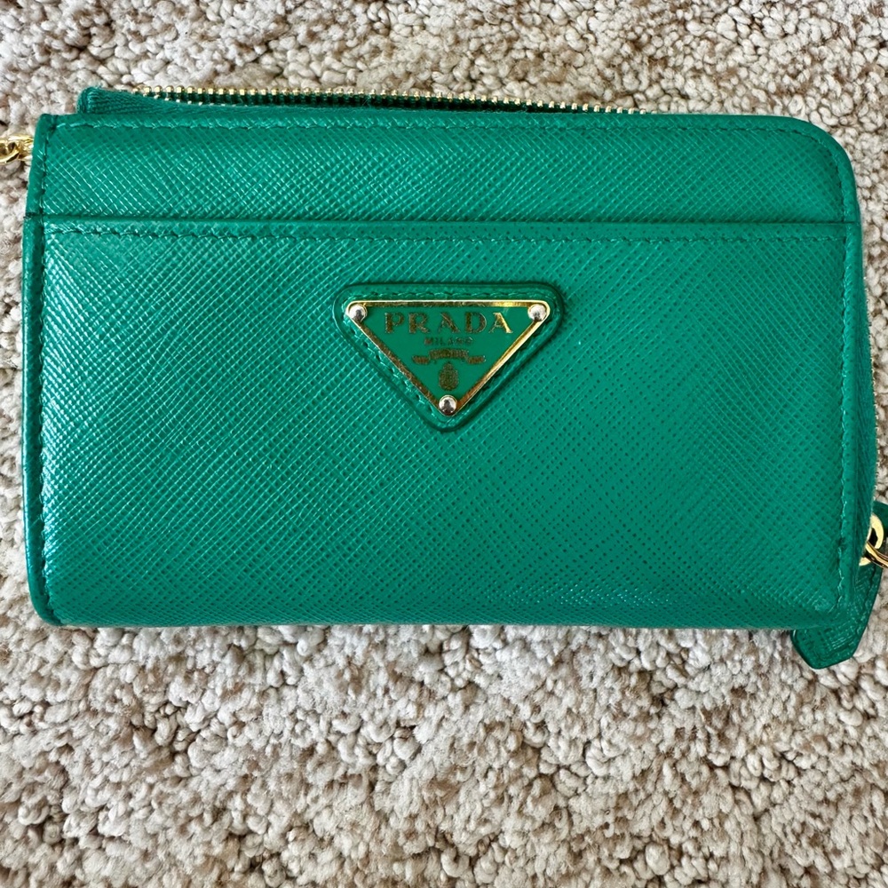 PRADA SAFFIANO LEATHER KEYCHAIN IN MANGO - Picture 6 of 8